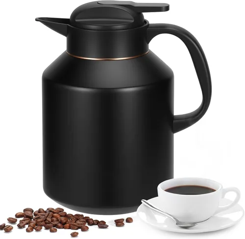 Miniatura 2 de Jarra térmica de café de 70 onzas aislada para mantener el calor y el frío, cafetera térmica de acero inoxidable para café, té, agua para fiestas