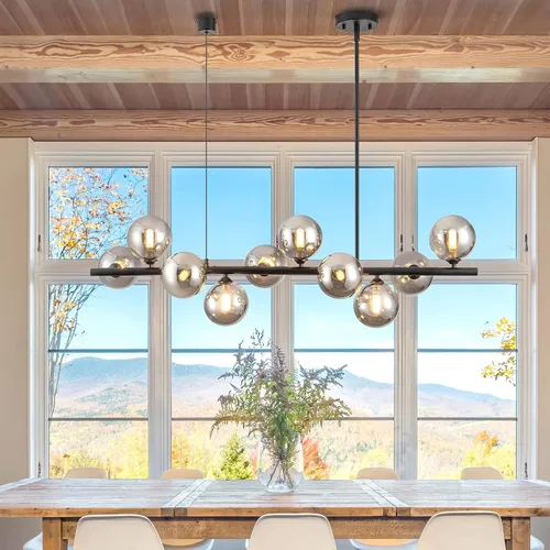 Miniatura 2 de Candelabros lineales para comedor de 10 luces, lámpara lineal moderna Sputnik, lámpara de techo Sputnik, luces de isla de 40 pulgadas para cocina