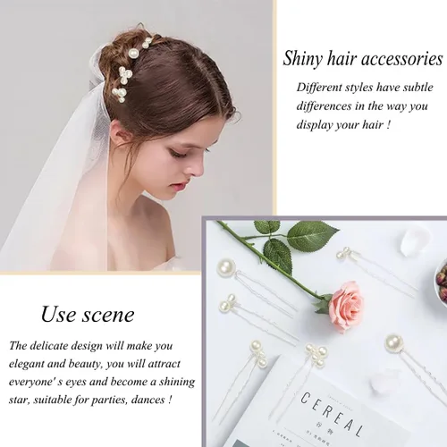 Miniatura 5 de ELANE 38 Pcs Pearl Hair Pins for Wedding Hairstyles, Bridal Hair Accessories, Hair Accessories for Women and Girls (Gold)