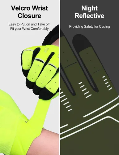 Miniatura 5 de INBIKE Guantes de ciclismo de montaña unisex, guantes de ciclismo de dedo largo con almohadilla antideslizante que absorbe los golpes