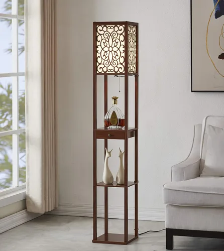 Miniatura 2 de Artiva USA Etagere Shelf Lámpara de pie con cajón
