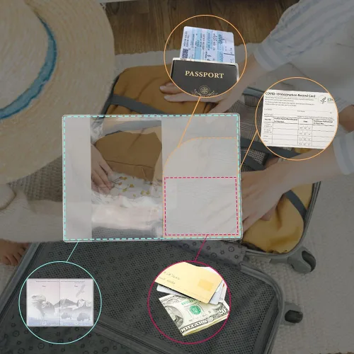 Miniatura 6 de WHALEZON Paquete de 5 fundas transparentes para pasaporte, protector de pasaporte de plástico transparente, Cartera de viaje