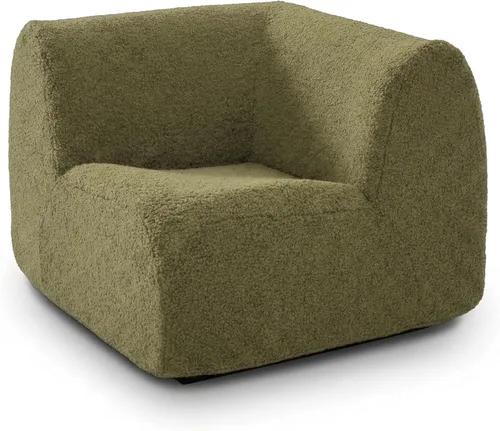 Miniatura 40 de Sofá individual modular curvado, sofá sherpa de espuma de 33 pulgadas, cómodos sofás de peluche para espacios pequeños, sofás modulares modernos
