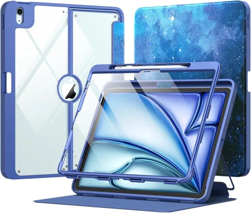 Miniatura 14 de MoKo Funda para iPad Air de 11 pulgadas 7ª/6ª generación M3/M2 2025/2024, iPad Air 5ª/4ª generación de 10.9 pulgadas 2022/2020 con soporte