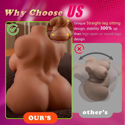 Miniatura 4 de BBW - Muñeca sexual marrón con gran culo y tetas, 9 libras, realista, 3 en 1, juguetes sexuales para adultos, masturbación, coño de bolsillo