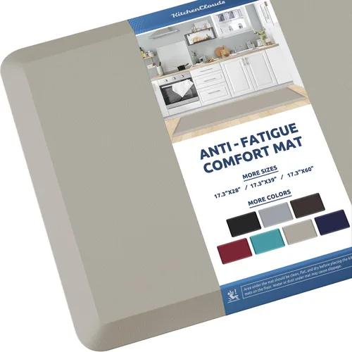Miniatura 54 de KitchenClouds Alfombra de cocina acolchada anti fatiga, 17.3 x 60 pulgadas, impermeable, antideslizante, tapete de escritorio cómodo, para cocina