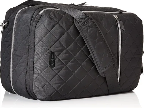 Miniatura 2 de Vera Bradley Mochila convertible y plana de sarga de rendimiento para mujer, Negro