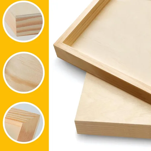 Miniatura 5 de Falling in Art Paquete de 2 paneles de lienzo de madera sin terminar, kit de paneles de madera de abedul de galería de 20 x 20 pulgadas, tablas