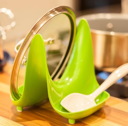 Miniatura 2 de Hutzler Soporte para tapa de olla y soporte para cuchara, verde Verde lima