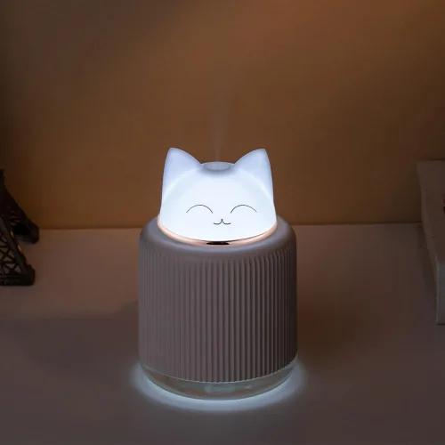 Miniatura 3 de Mini Humidificador - Lindo Humidificador de Niebla con Gato para Dormitorio de Niños, Pequeño Humidificador Ultrasónico para Hogar, Coche, Oficina
