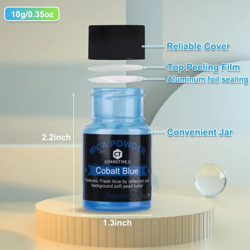 Miniatura 2 de CHANGTIKEJI Polvo de Mica, 24 Colores - 10g/Botella de Polvo de Pigmento Natural para Resina Epoxy, Fabricación de Jabón, Velas, Brillo de Labios