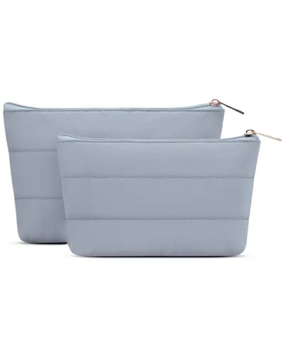 Miniatura 10 de Wandering Nature Bolsa de maquillaje pequeña, paquete de 2 bolsas de cosméticos para bolso, bolsa de maquillaje acolchada acolchada, bonita bolsa