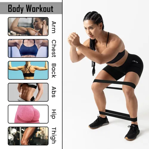 Miniatura 7 de Juego de 5 bandas de resistencia para ejercicio para mujeres y hombres, bandas elásticas para ejercicio, terapia física, entrenamiento de brazos