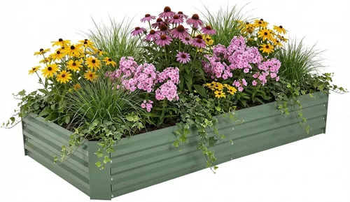 Miniatura 12 de Aoodor Aluzinc - Cama de jardín modular 2 en 1 elevada de metal, 63 pulgadas de largo x 32 pulgadas de ancho x 32 pulgadas de alto, maceta