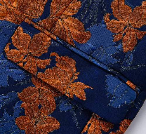 Miniatura 3 de MOGU Chaqueta de esmoquin elegante para hombre, diseño floral, ajustada, para fiesta de graduación diaria