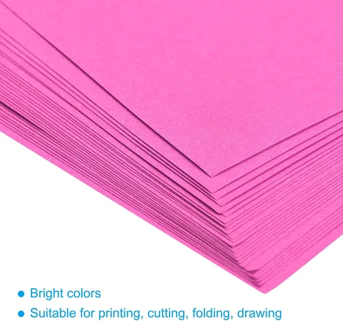Miniatura 4 de MECCANIXITY 100 hojas de papel de copia de color de 8 1/2 pulgadas, papel de impresora de 2.54 oz/m², rojo fluorescente para impresión de oficina