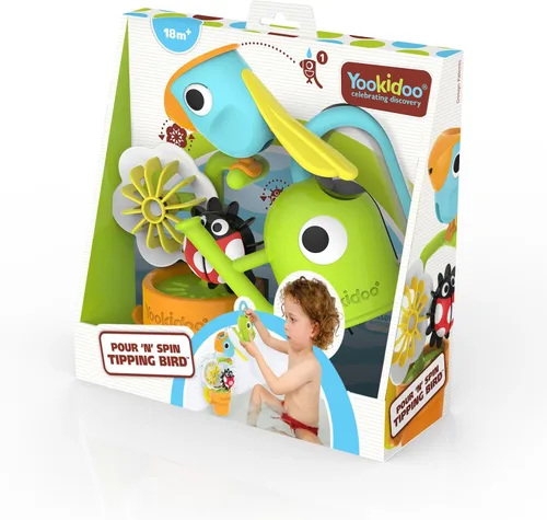 Miniatura 7 de Yookidoo Juguete de Baño con Regadera para Bebé (Edades 1-3) - Mariposa Giratoria y Pájaro Inclinable con 3 Piezas en Movimiento (Sin Moho) - Se