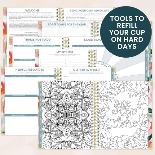 Miniatura 6 de bloom daily planners Planificador de enfermedades crónicas y diario médico sin fecha – rastreador de dolor y síntomas de 12 meses, registro