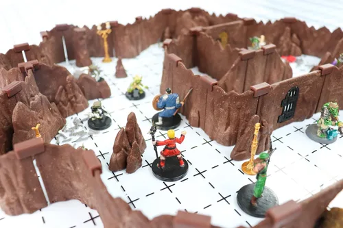 Miniatura 8 de Dirt Cheap Dungeons Goblin Cavern - Juego de 143 piezas de cueva modular y túnel - 5.5 pies de paredes lineales para cuadrícula de 1 pulgada TTRPG