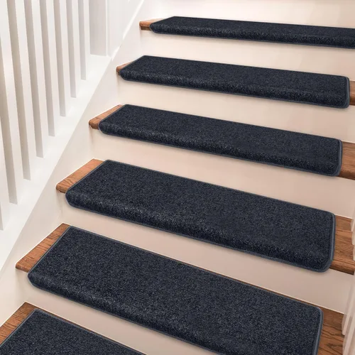 Miniatura 6 de PURE ERA Bullnose - Juego de peldaños de alfombra para escaleras sin cinta, antideslizantes, protectores de escaleras para interiores, alfombras