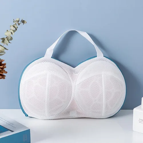 Miniatura 8 de 3 piezas de bolsas para lavar sujetadores de lencería y ropa interior, juego de bolsas para lavadora con cremallera para mujeres, delicados azules