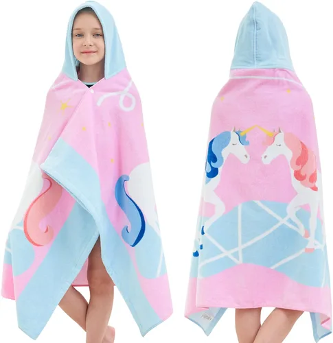 Toallas de baño para niños, toalla para niños con capucha para playa, baño, piscina, toallas de natación de 30 x 50 pulgadas, tamaño grande, ultra