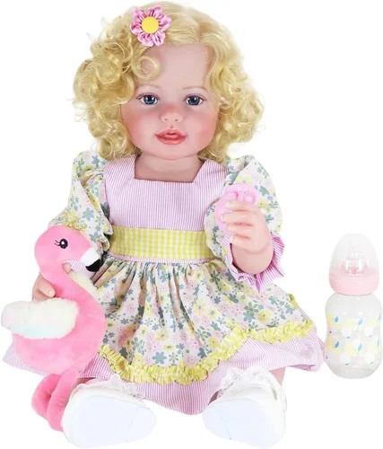 Miniatura 11 de Koala Cuddles - Muñeca realista Reborn de 22 pulgadas con pelo enraizado, cara pintada a mano en 3D y cuerpo de vinilo suave completo, atuendo rosa
