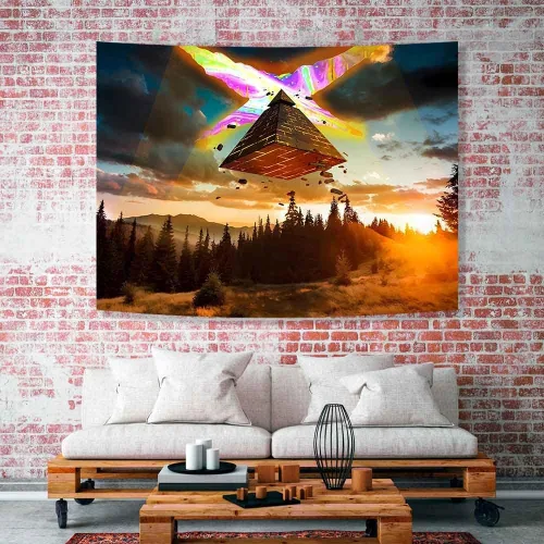 Miniatura 7 de Ine Ive Tapiz de naturaleza del bosque, Gravity Falls Tapiz de dibujos animados 40x30 pulgadas Fantasía Naturaleza Paisaje Decoración de pared
