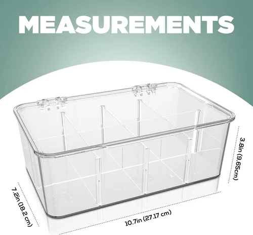 Miniatura 2 de Utopia Home - Organizador de bolsas de té con tapas, (1 unidad) Caja de almacenamiento transparente para despensa - Organizadores de partición