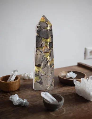Miniatura 5 de AMOYSTONE Varita de obelisco hexagonal septario natural, torre de cristal curativo, 6 caras, pulida de 1.7 a 2 libras para reiki, chakra, regalos