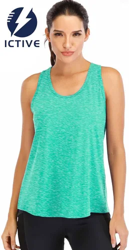 Miniatura 2 de ICTIVE - Camisetas de entrenamiento para mujer, de corte holgado, con espalda cruzada, de malla, espalda descubierta, sin mangas, para correr