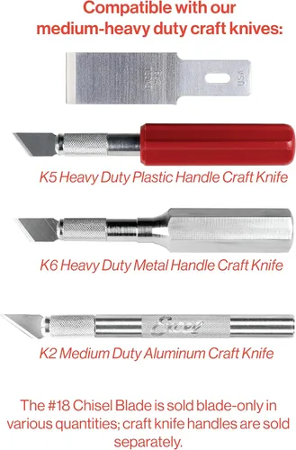 Miniatura 4 de Excel Blades Cuchillas de repuesto de cincel de madera #18, acero de alto carbono de 1/2 pulgada, paquete de 100 unidades para cuchillos