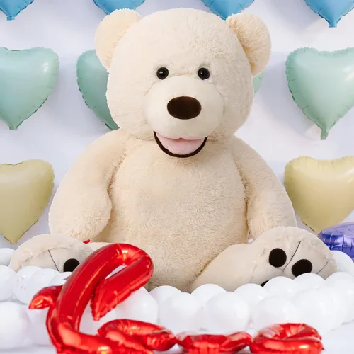 Miniatura 6 de MorisMos Oso de Peluche Gigante, Oso de 39 Pulgadas, Animales de Peluche Grandes con Huellas Grandes, Osos de Peluche de Regalo para Niños