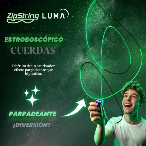 Miniatura 4 de ZipString Lightning Luma - Cuerdas de repuesto para juguete lanzador de cuerda, paquete de 3, juguete antiestrés reactivo a los rayos UV que brilla