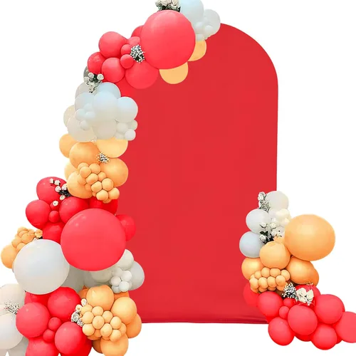 Miniatura 13 de Cubierta de Arco de Boda Ajustada de Spandex 7.2 Pies, Cubierta de Fondo de Arco Rosa, Cubiertas de Soporte de Fondo Chiara de Parte Superior