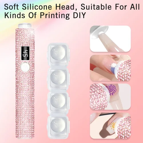 Miniatura 3 de Luz UV de mano para uñas de gel, lámpara de uñas UV con purpurina, mini lámpara de uñas de gel portátil inalámbrica para curado rápido, secador