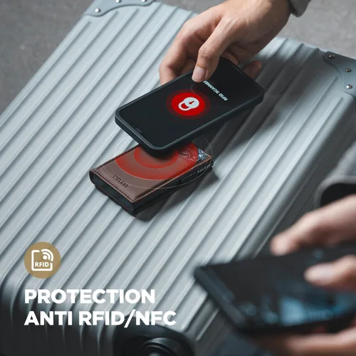 Miniatura 37 de VULKIT Billeteras delgadas para hombre, con bloqueo RFID, diseño minimalista con capacidad para hasta 11 tarjetas, Negro -, Minimalista