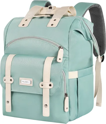 Miniatura 16 de Mochila para portátil para mujer, para trabajo de doctoras, profesoras, enfermeras, de 15.6 pulgadas, mochila universitaria de apertura amplia