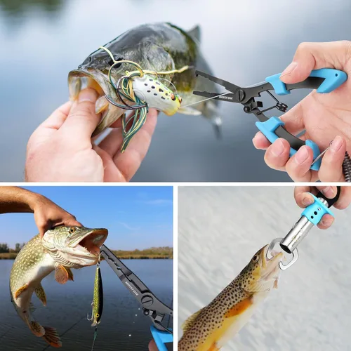 Miniatura 7 de Mossy Oak Fishing Tools Kit- Fishing Plier, Fish Lip Gripper, Multifunctional Fishing Hook Remover with Lanyards Sheath, Saltwater Resistant Fishing