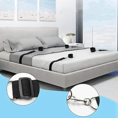 Miniatura 3 de Correas de sujeción para cama de tamaño Queen, cinturones para muñecas y tobillos, kit de esclavitud sexual, bandas de resistencia, pulseras de mano