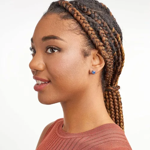 Miniatura 4 de MORGAN & PAIGE Aretes de tuerca de plata de ley 925 con 4 puntas y circonita cúbica para mujer, aretes de mariposa