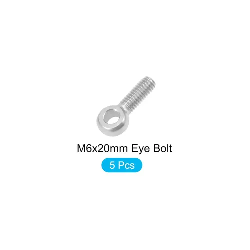 Miniatura 5 de METALLIXITY Perno de elevación oscilante de hombro (M6 x 0.787 in), 5 unidades, pernos de ojo de acero inoxidable 304, para renovación del hogar
