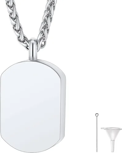 Miniatura 51 de FindChic Collares personalizados con urna para cenizas, barra vertical, gato, luna, reloj de arena, garra de perro, acero inoxidable, chapado en oro