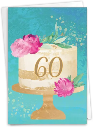 Miniatura 14 de NobleWorks - Tarjeta de cumpleaños número 60 con sobre - Divertida tarjeta de notas para niños de 60 años, felicitaciones de papelería - Ecuación
