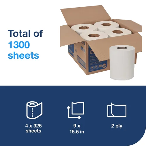 Miniatura 2 de Tork Centerfeed - Limpiaparabrisas de papel blanco M2, 100% reciclado, 4 x 325 hojas, 130251A