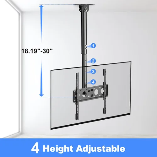 Miniatura 5 de XINLEI Soporte de TV de techo de movimiento completo para la mayoría de televisores y monitores curvos planos de 26 a 65 pulgadas, soporte giratorio