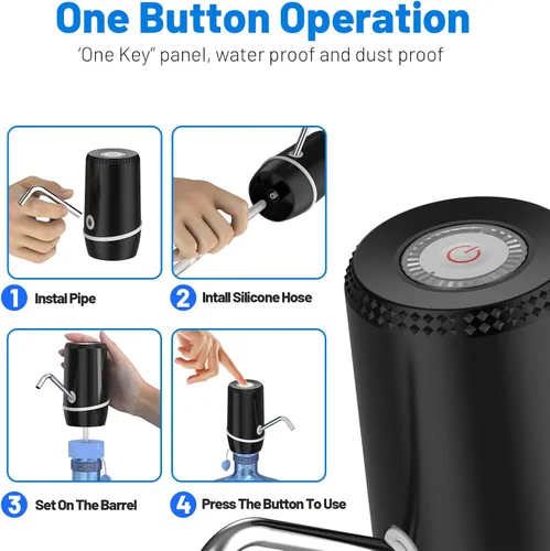 Miniatura 3 de Dispensador de agua portátil de 2 a 5 galones, bomba de botella de agua recargable para 5 galones con tapa de silicona, dispensador automático