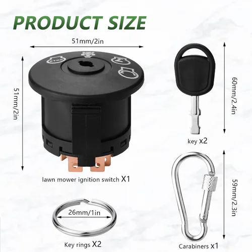 Miniatura 6 de 532193350 Interruptor de encendido 4 posiciones con llave 7 terminales para Husqvarna AYP Craftsman Poulan cortacésped tractor - Reemplaza 193350