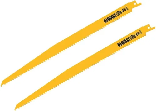 DEWALT DW4804-2 Hoja de sierra recíproca bimetálica de 12 pulgadas con parte trasera cónica 6 TPI (paquete de 2)