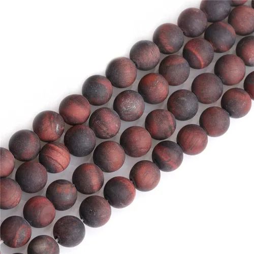 Miniatura 7 de JOE FOREMAN Cuentas de ojo de tigre rojo natural de 0.236 pulgadas (0.236 in), piedras preciosas semipreciosas, chakras redondas de agujero grande